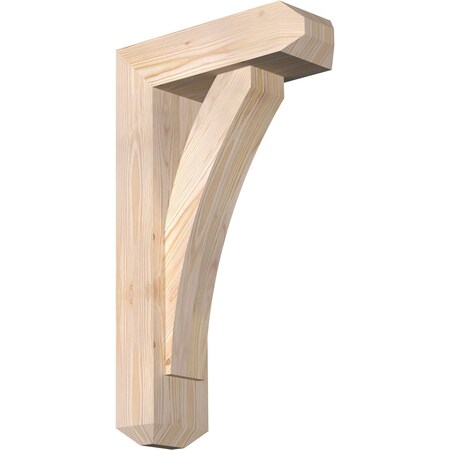 Ekena Millwork Thorton Craftsman Smooth Bracket w/ Offset Brace, Douglas Fir, 5 1/2"W x 16"D x 28"H BKT0604X16X28THR04SDF